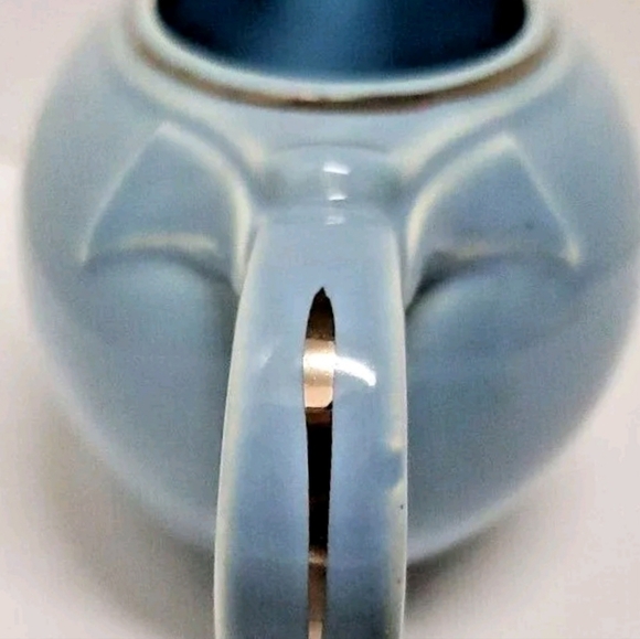 Vintage Taylor Smith & Taylor Pebbleford Blue Creamer Wheat Design Silver Trim - Picture 3 of 6